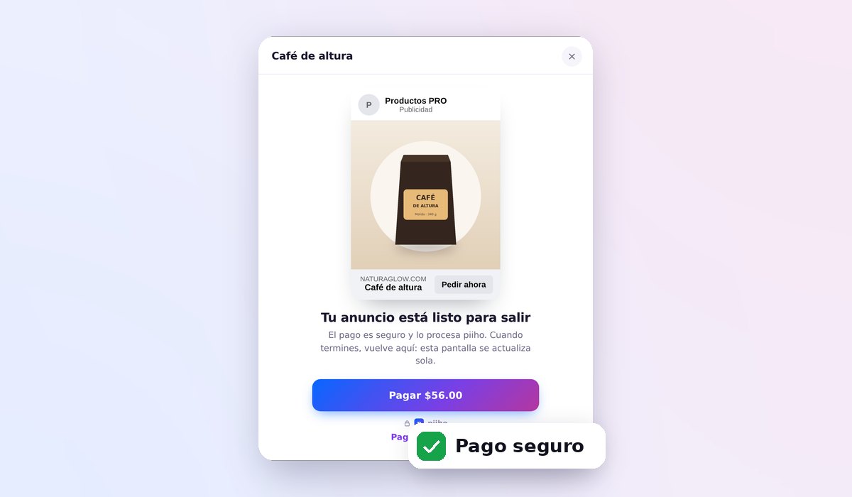 Pantalla de anuncio listo para salir con el botón de pago seguro